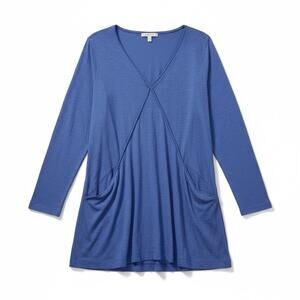 Habitat Clothes To Live In, 100% Cotton 3/4 Sleeve Tunic w/Pockets Blue Size XS